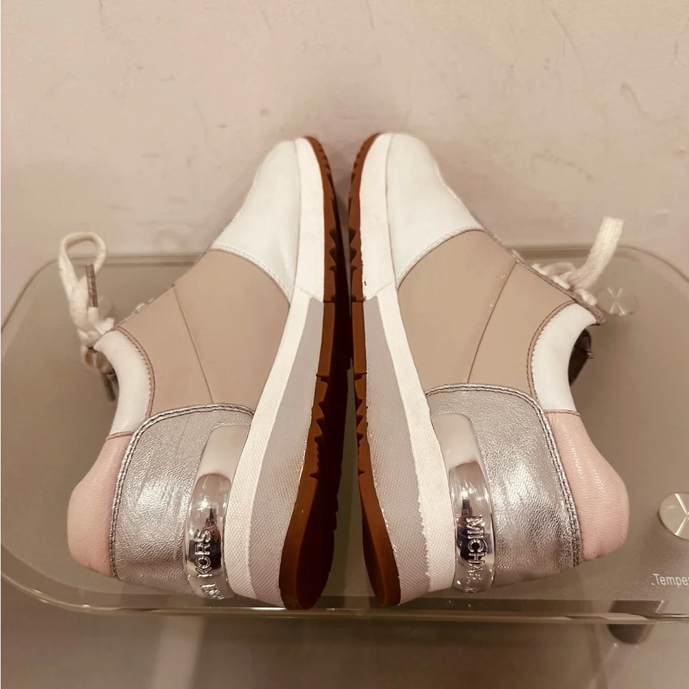 Michael KORS ALLIE Cement Soft Pink Silver Trainer Sneakers US‎ 8